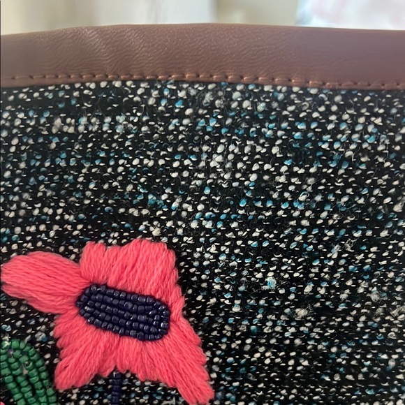 America & Beyond Embroidered Floral Tote Bag - Multi vibrant colors . - Picture 5 of 11